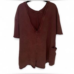 FP movement by free people reversible brown oversized hot shot tee romper Small